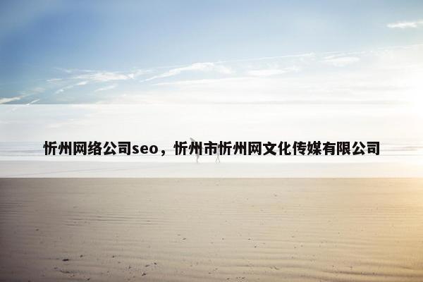 忻州网络公司seo，忻州市忻州网文化传媒有限公司