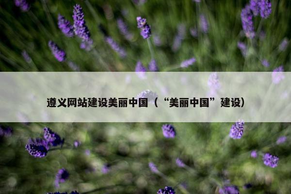 遵义网站建设美丽中国（“美丽中国”建设）