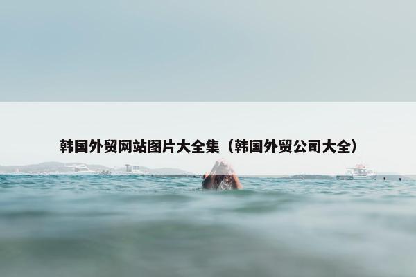 韩国外贸网站图片大全集（韩国外贸公司大全）