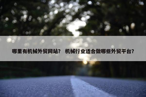 哪里有机械外贸网站？ 机械行业适合做哪些外贸平台？