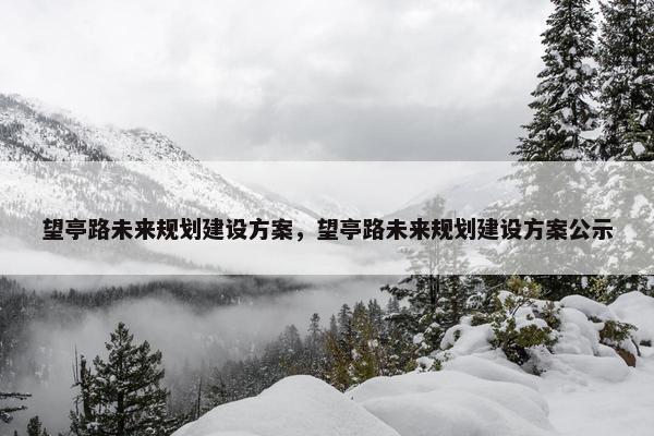 望亭路未来规划建设方案，望亭路未来规划建设方案公示