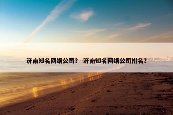 济南知名网络公司？ 济南知名网络公司排名？