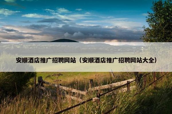 安顺酒店推广招聘网站（安顺酒店推广招聘网站大全）