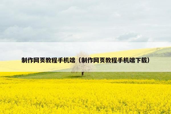 制作网页教程手机端（制作网页教程手机端下载）