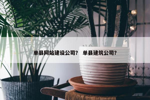 单县网站建设公司？ 单县建筑公司？