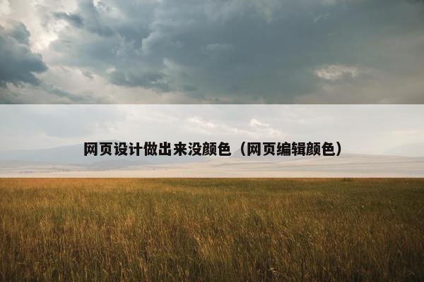 网页设计做出来没颜色（网页编辑颜色）