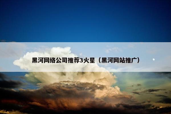 黑河网络公司推荐3火星（黑河网站推广）
