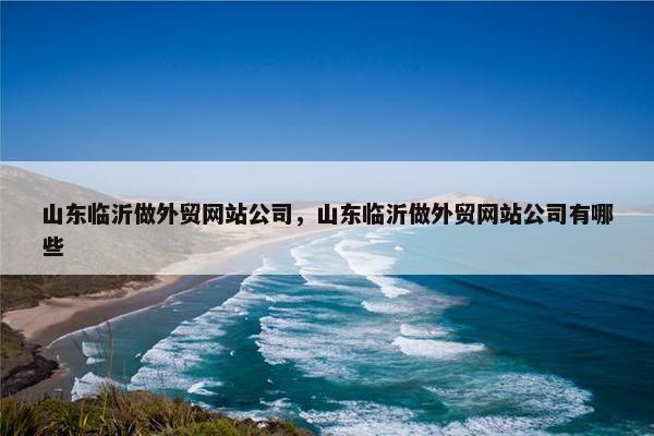 山东临沂做外贸网站公司，山东临沂做外贸网站公司有哪些