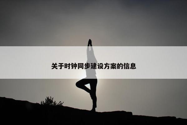 关于时钟同步建设方案的信息