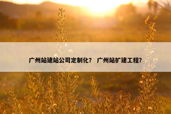 广州站建站公司定制化？ 广州站扩建工程？