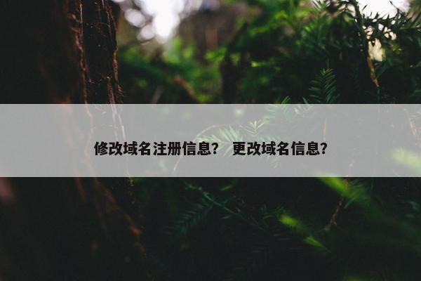 修改域名注册信息？ 更改域名信息？