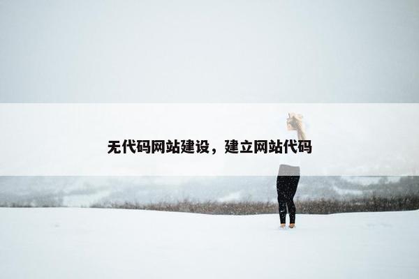 无代码网站建设，建立网站代码