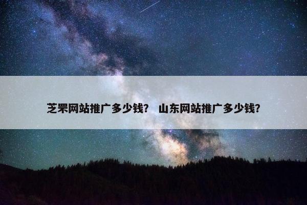 芝罘网站推广多少钱？ 山东网站推广多少钱？
