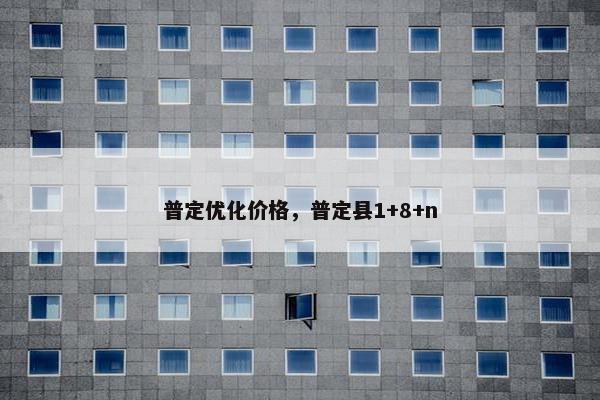 普定优化价格，普定县1+8+n
