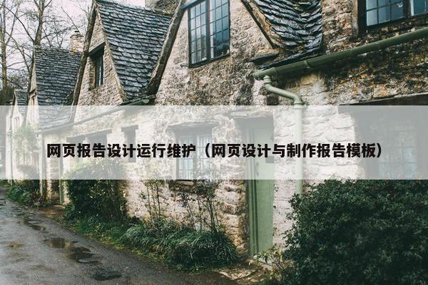 网页报告设计运行维护（网页设计与制作报告模板）
