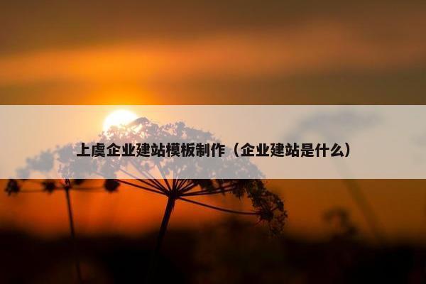 上虞企业建站模板制作（企业建站是什么）