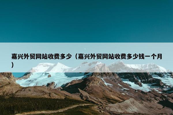 嘉兴外贸网站收费多少（嘉兴外贸网站收费多少钱一个月）