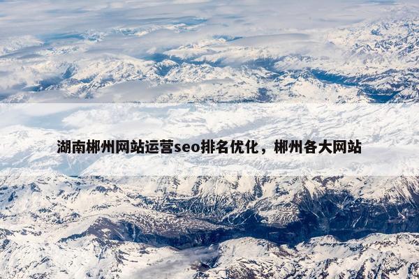 湖南郴州网站运营seo排名优化，郴州各大网站