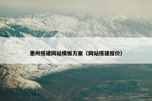 惠州搭建网站模板方案（网站搭建报价）
