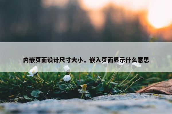 内嵌页面设计尺寸大小，嵌入页面显示什么意思