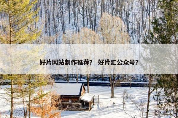 好片网站制作推荐？ 好片汇公众号？
