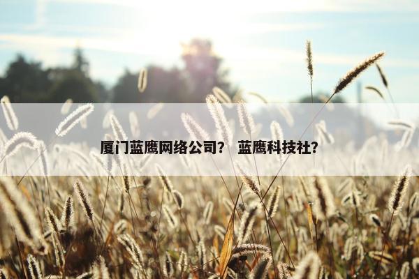 厦门蓝鹰网络公司？ 蓝鹰科技社？