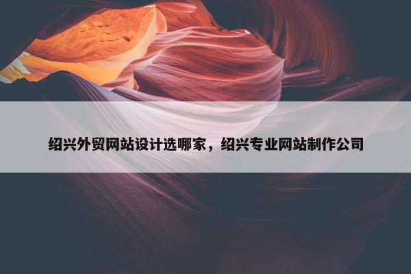 绍兴外贸网站设计选哪家，绍兴专业网站制作公司