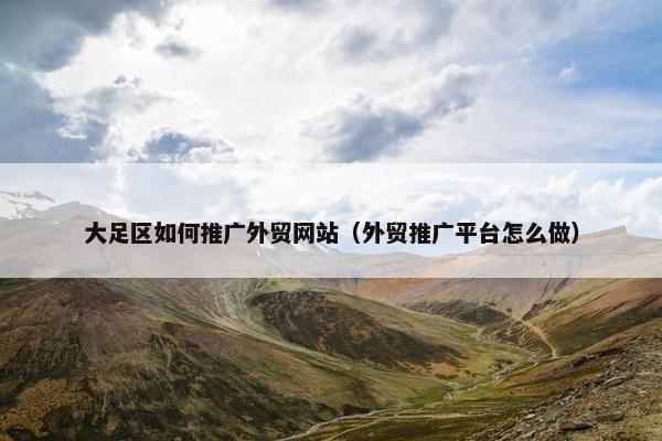 大足区如何推广外贸网站（外贸推广平台怎么做）
