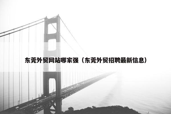 东莞外贸网站哪家强（东莞外贸招聘最新信息）