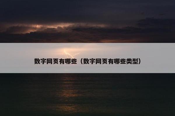 数字网页有哪些（数字网页有哪些类型）