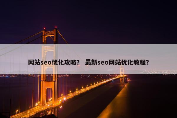 网站seo优化攻略？ 最新seo网站优化教程？