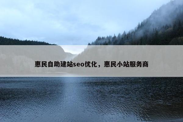 惠民自助建站seo优化，惠民小站服务商