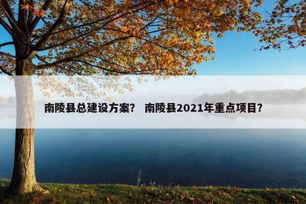 南陵县总建设方案？ 南陵县2021年重点项目？