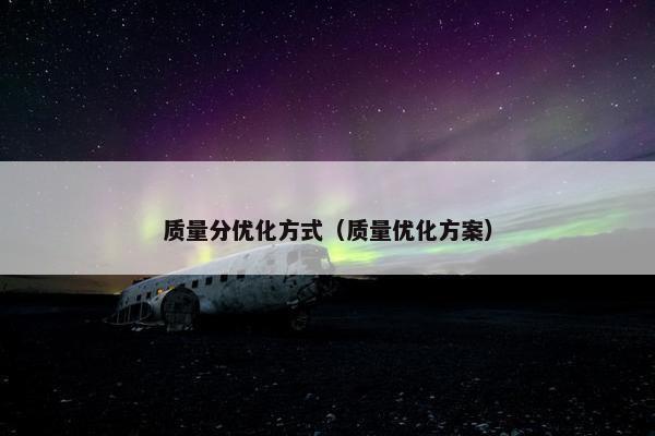 质量分优化方式（质量优化方案）