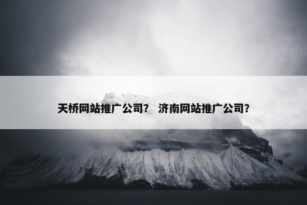 天桥网站推广公司？ 济南网站推广公司？
