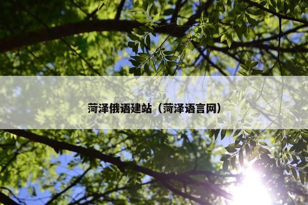 菏泽俄语建站（菏泽语言网）