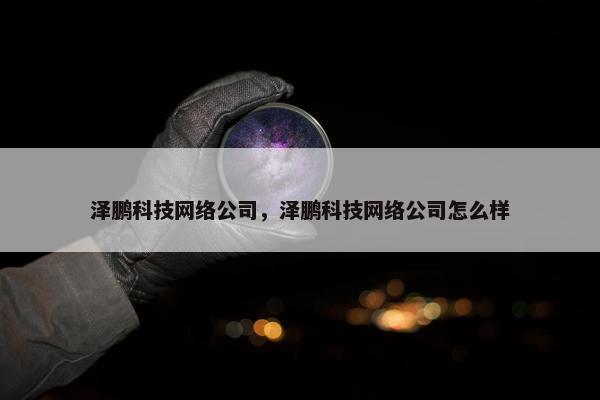 泽鹏科技网络公司，泽鹏科技网络公司怎么样