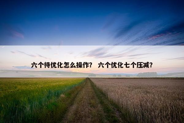 六个待优化怎么操作？ 六个优化七个压减？