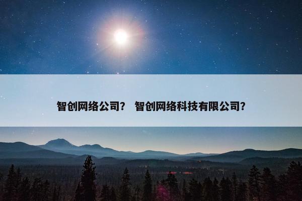 智创网络公司？ 智创网络科技有限公司？