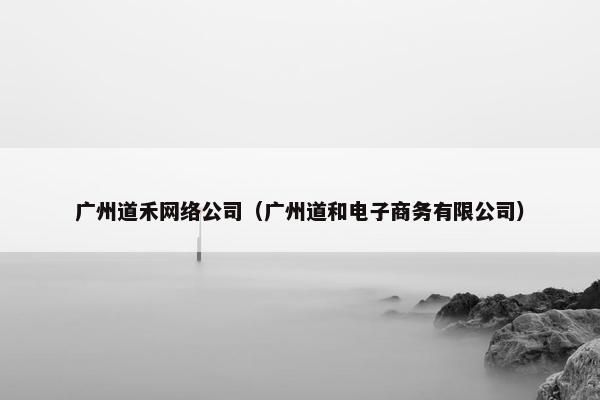 广州道禾网络公司（广州道和电子商务有限公司）