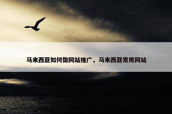 马来西亚如何做网站推广，马来西亚常用网站