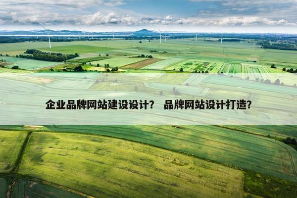 企业品牌网站建设设计？ 品牌网站设计打造？