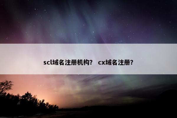 scl域名注册机构？ cx域名注册？