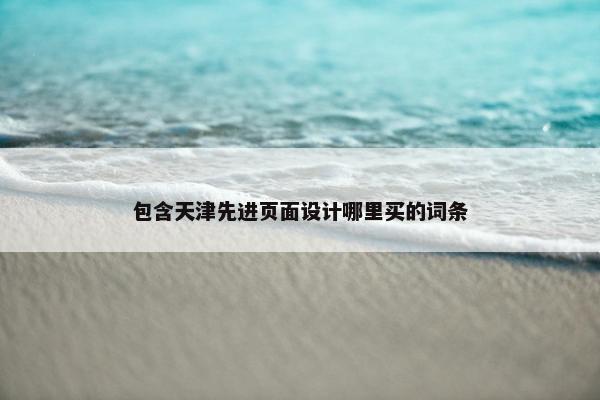 包含天津先进页面设计哪里买的词条