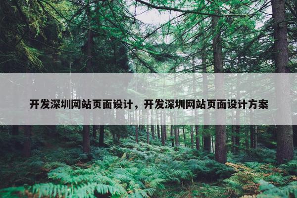 开发深圳网站页面设计，开发深圳网站页面设计方案