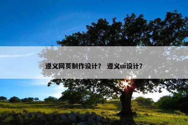 遵义网页制作设计？ 遵义ui设计？