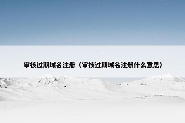 审核过期域名注册（审核过期域名注册什么意思）