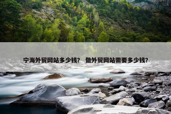 宁海外贸网站多少钱？ 做外贸网站需要多少钱？