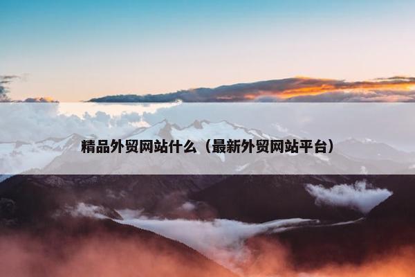 精品外贸网站什么（最新外贸网站平台）
