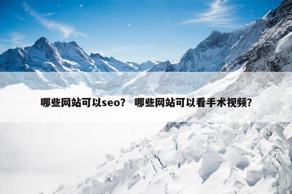 哪些网站可以seo？ 哪些网站可以看手术视频？